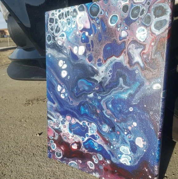 Handcrafted Acrylic Pour 11×14 - Picture 3 of 6